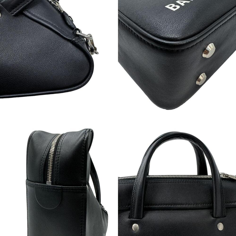 Balenciaga Triangle Duffle Crossbody Bag Leather Black - Picture 4 of 5